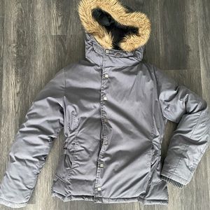 Winter Down Filled Jacket. Color: Blue Grey